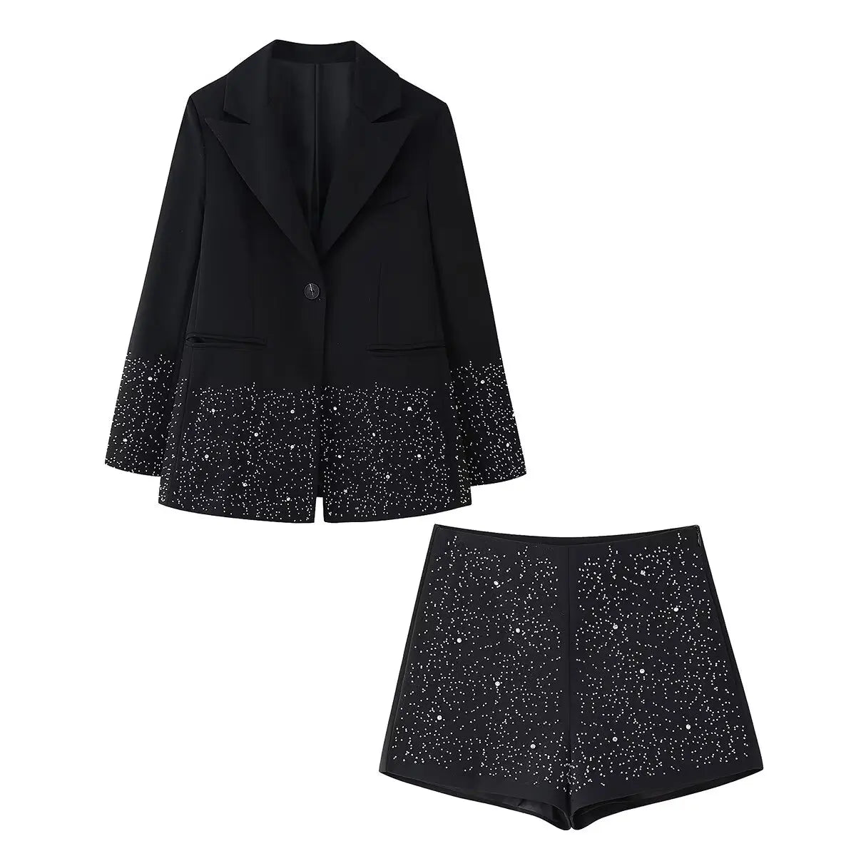 Elena Shorts Elegant Side Zipper Suit