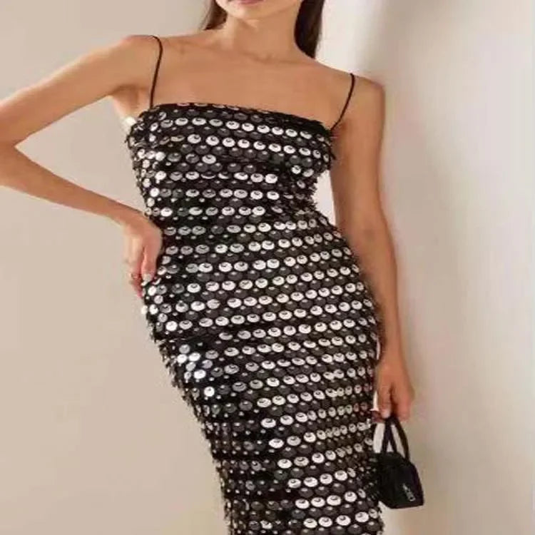 Lumina Sequined Rope Long Dress