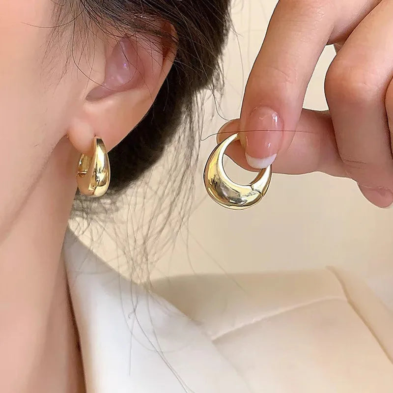 Classic Plated Metal Hoop Earrings