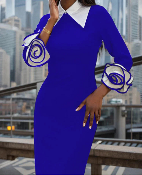 Aina Elegant Petal Sleeve Dress