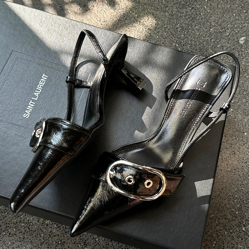 Ariel Buckle High Heels Sandals