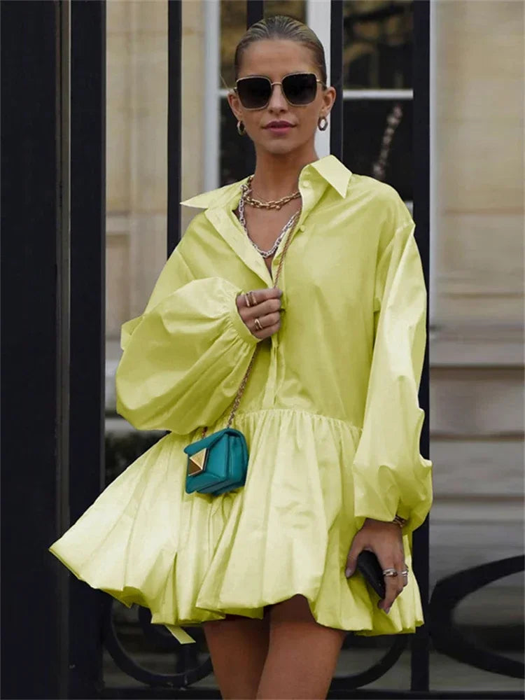 Camila Puff Sleeves Shirt Dress