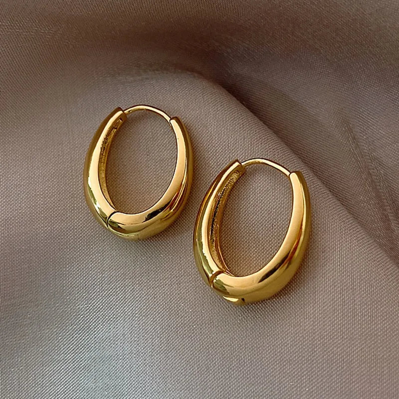 Classic Plated Metal Hoop Earrings
