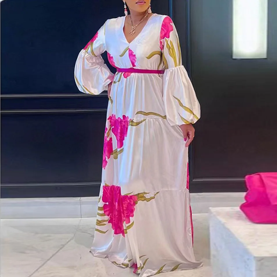 Isla V-Neck Floral Long Sleeve Maxi Dress