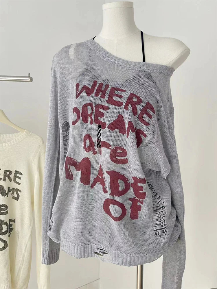 Women Letter Print T-shirt Top