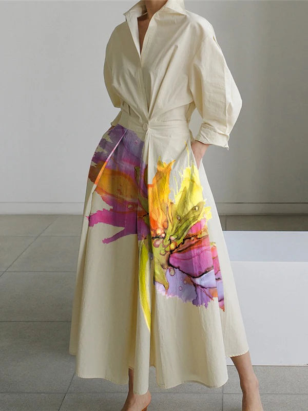 Mireya Lapel Long Dress