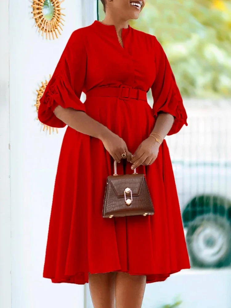 Amara A-Line Pleated Dress