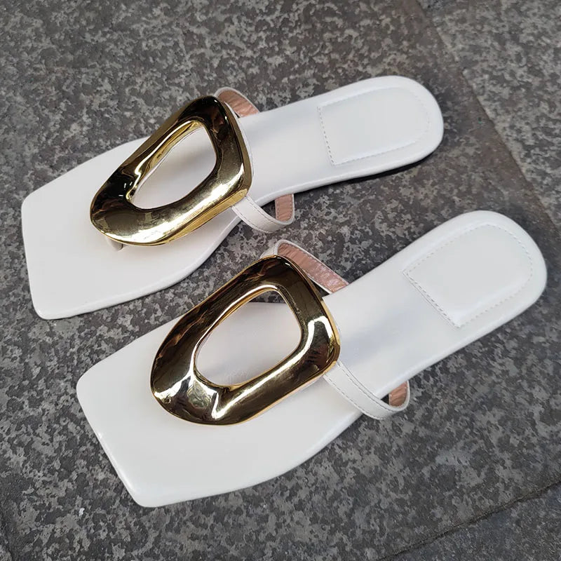 Women Metal Footwear Slippers