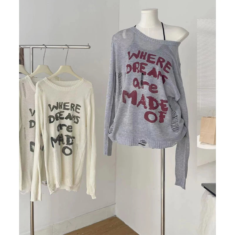 Women Letter Print T-shirt Top