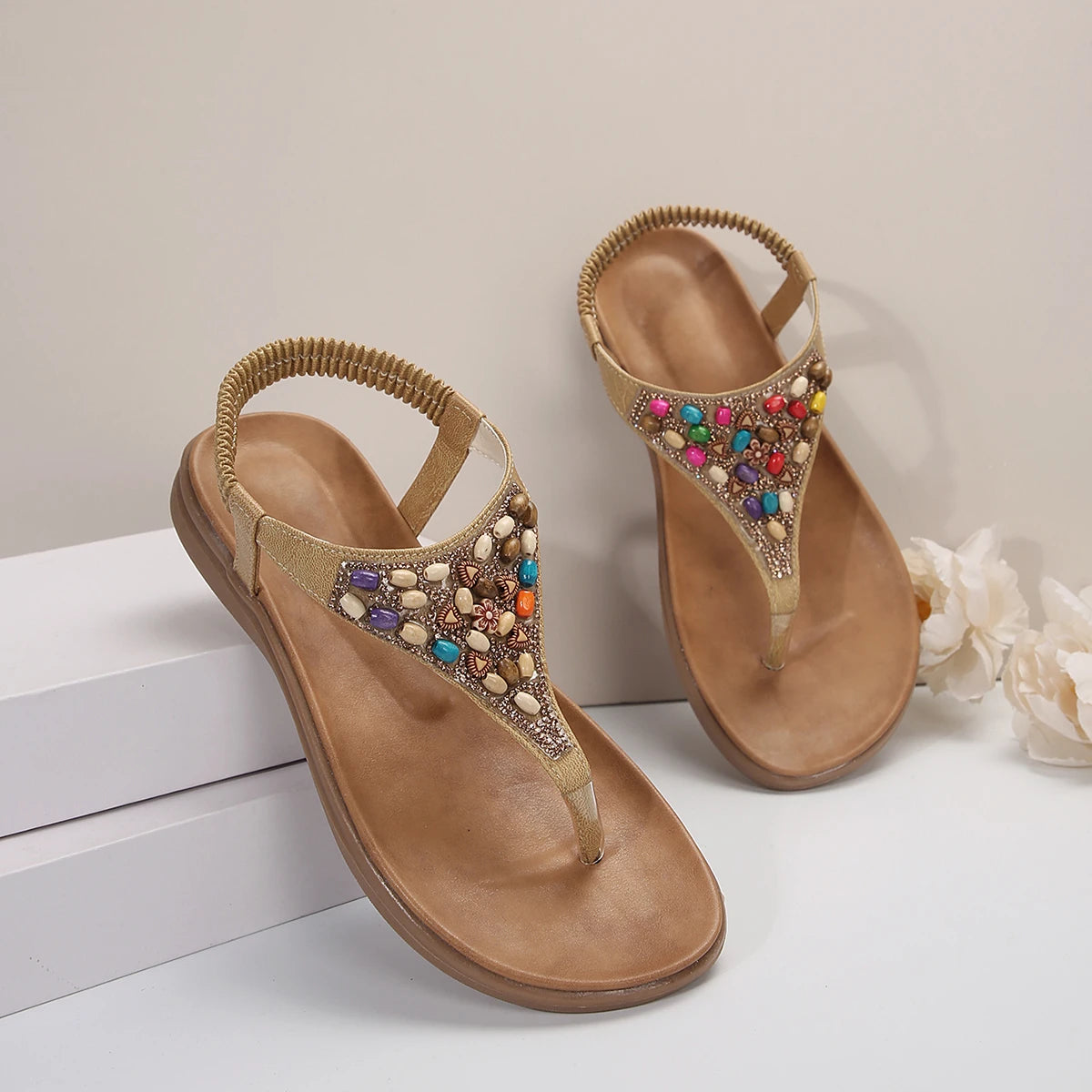 Loa Heel Sandals Colourful Beads