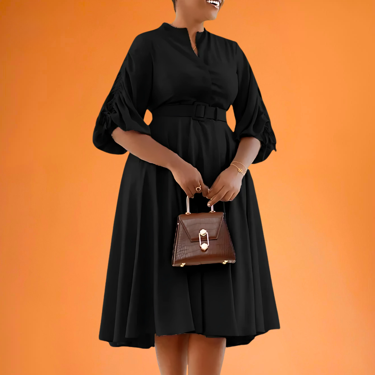 Amara A-Line Pleated Dress