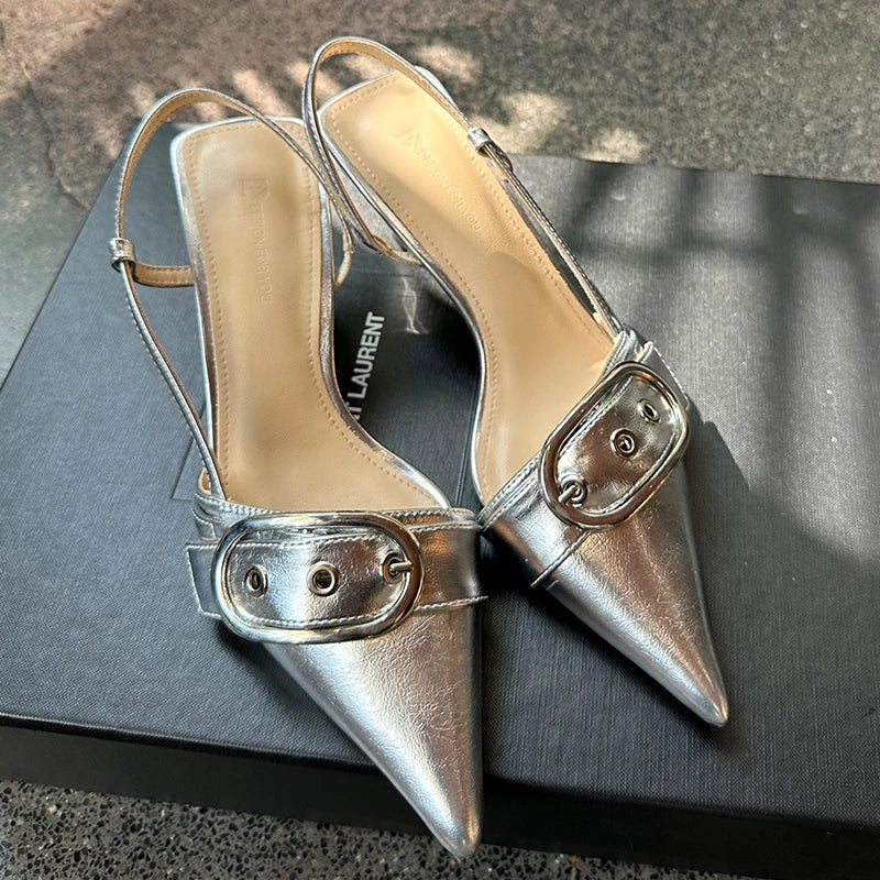 Ariel Buckle High Heels Sandals