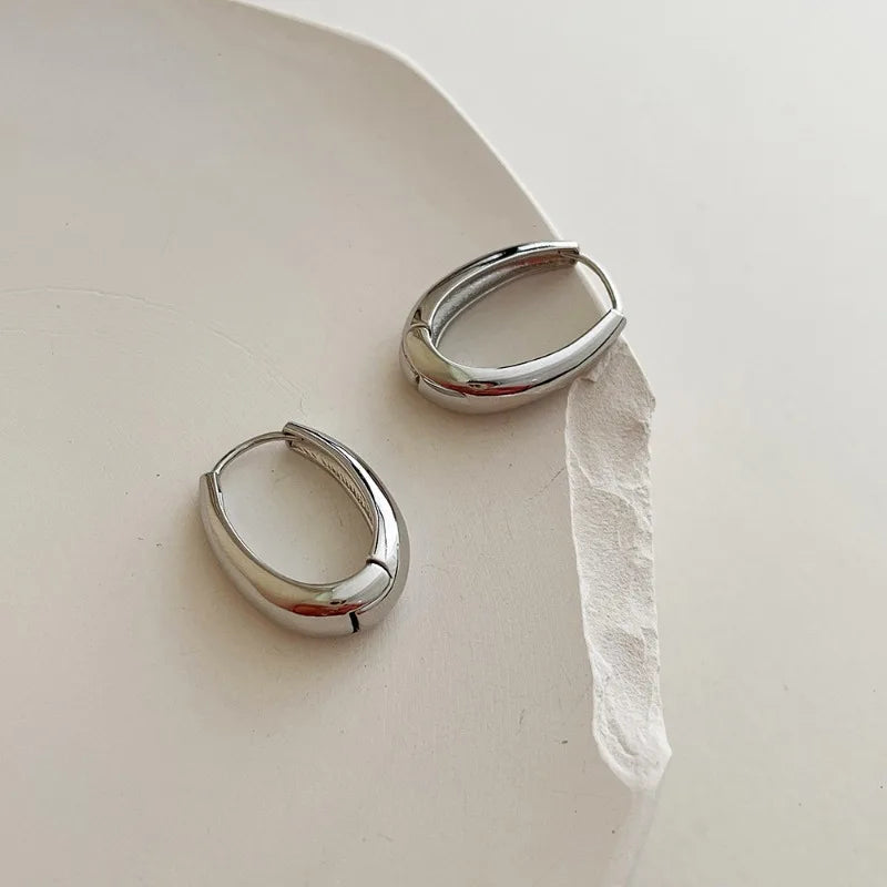 Classic Plated Metal Hoop Earrings