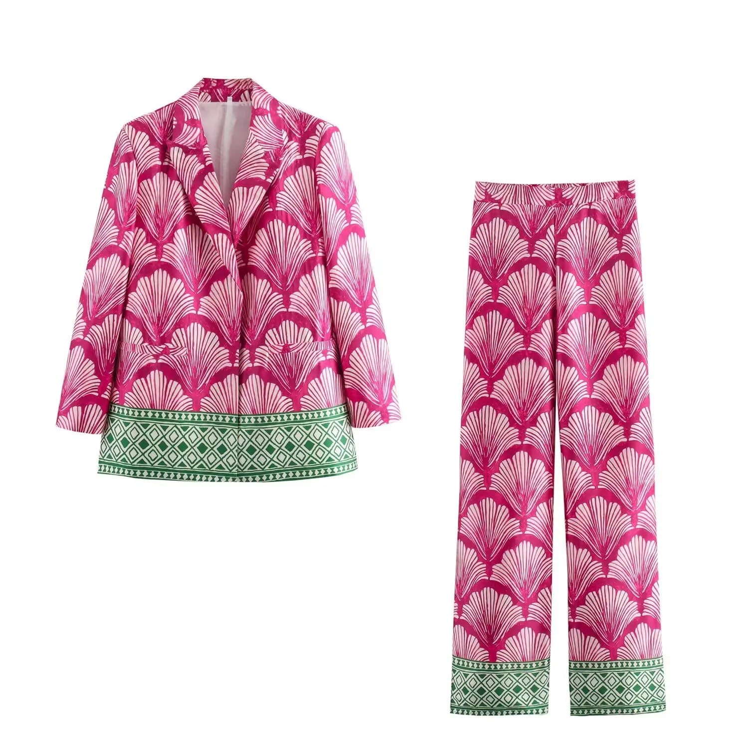 Velina Silk Satin Printed Suit Set
