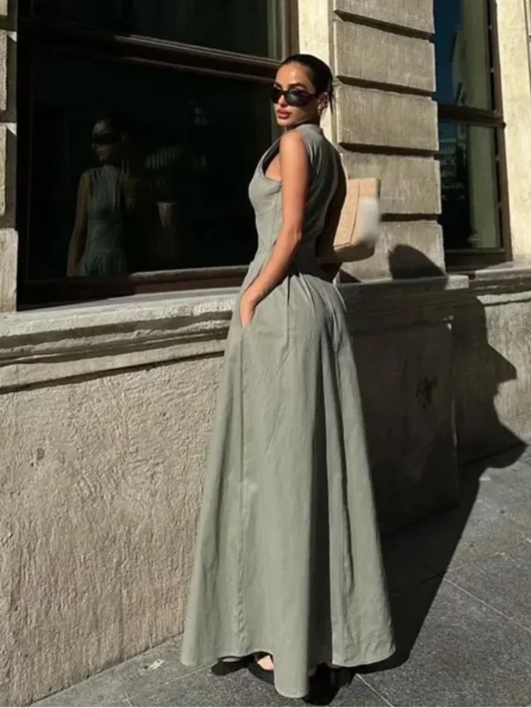 Missy Waist Zipper Maxi Dress