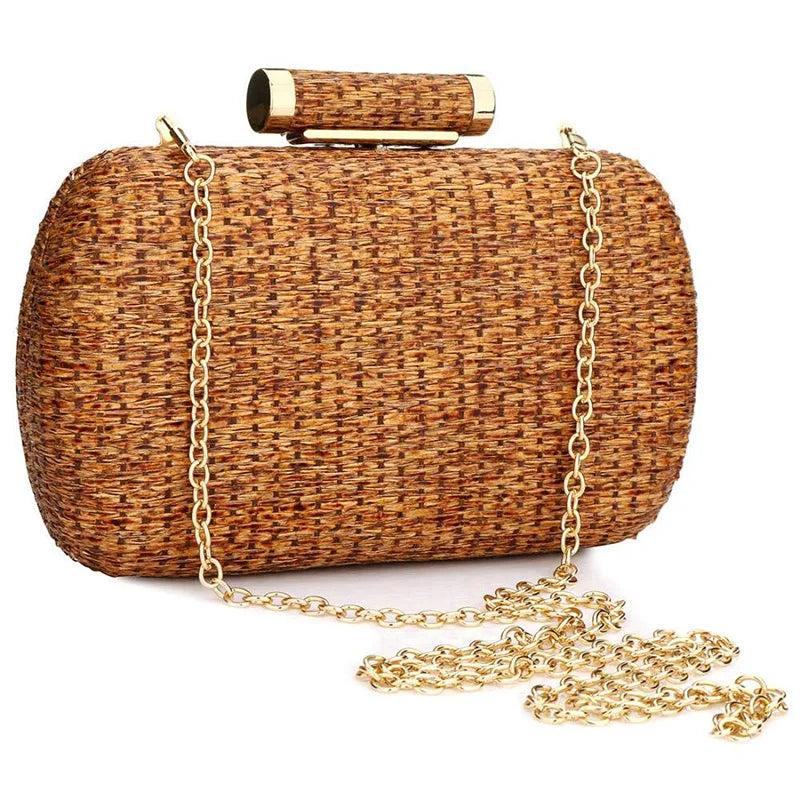 Soleil Straw Clutch Handbag