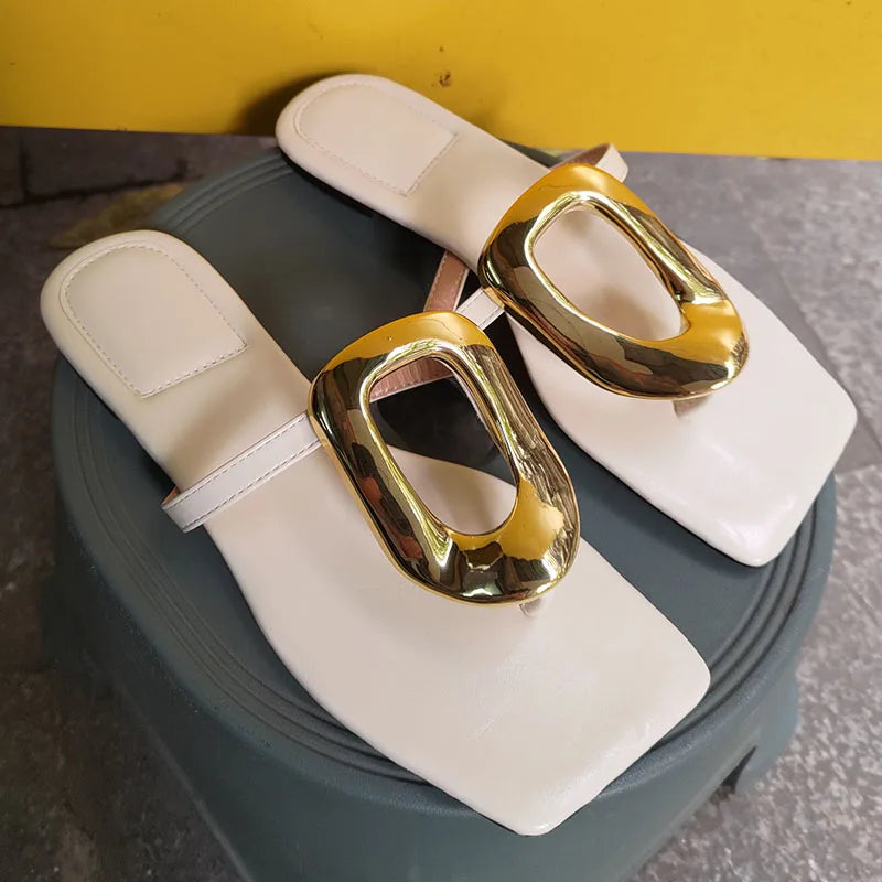 Women Metal Footwear Slippers
