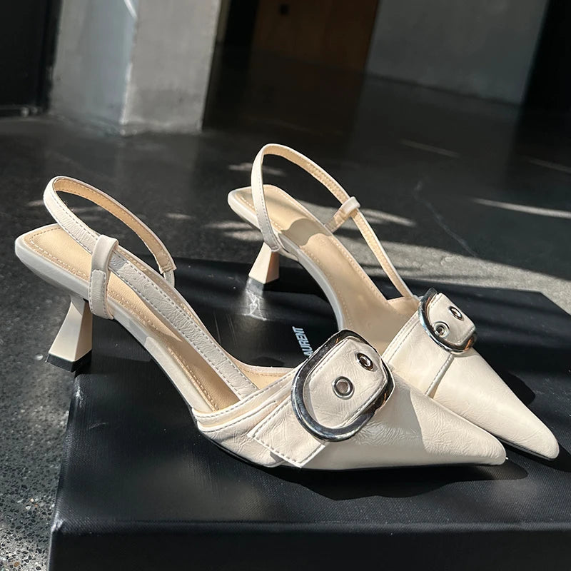 Ariel Buckle High Heels Sandals