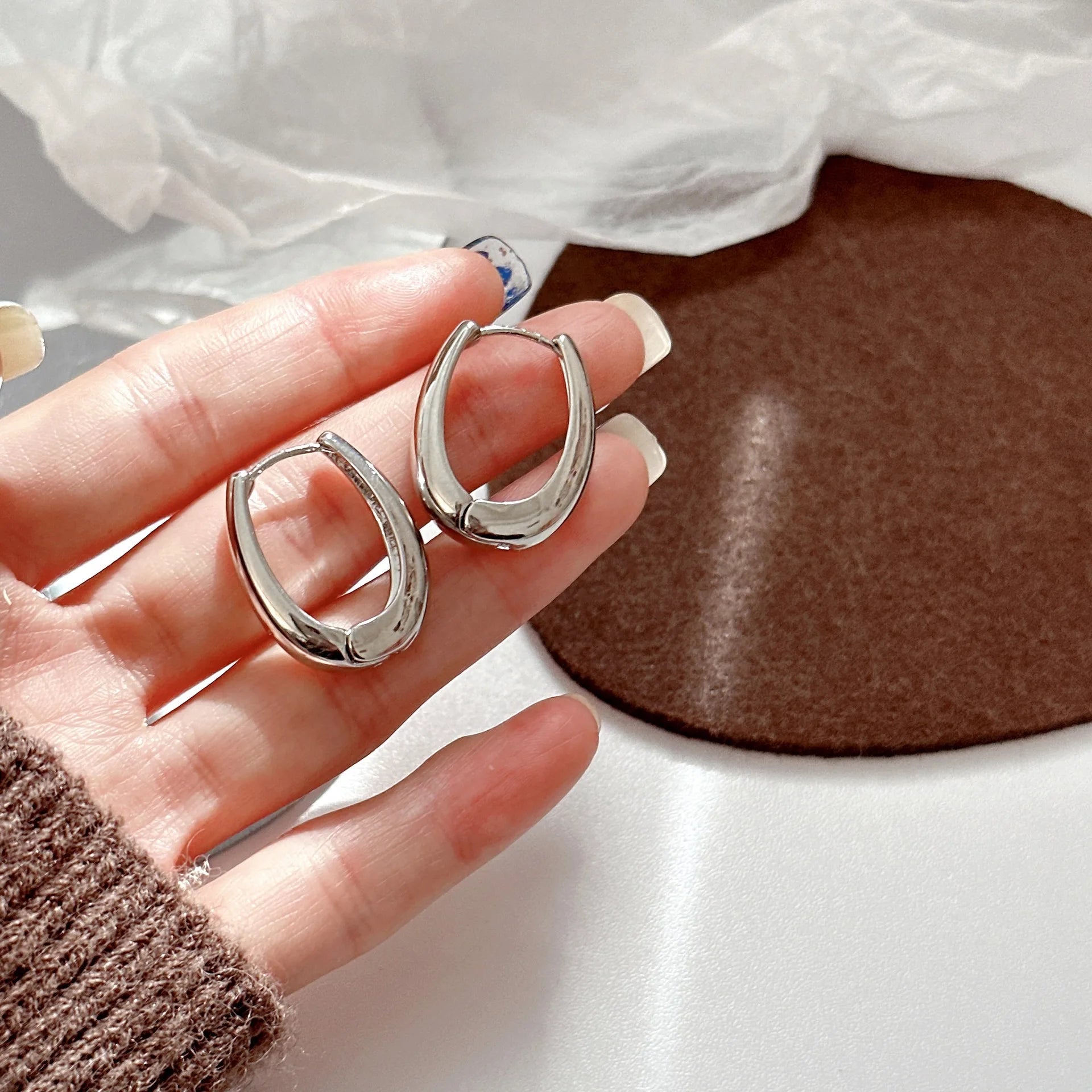 Classic Plated Metal Hoop Earrings
