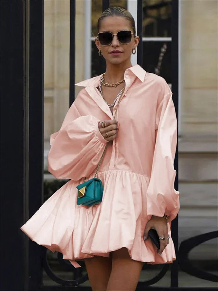 Camila Puff Sleeves Shirt Dress
