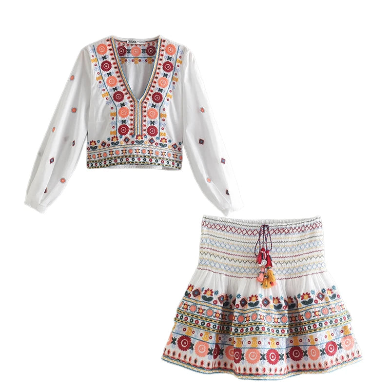 Sienna Tiered Long and Mini Skirt Set