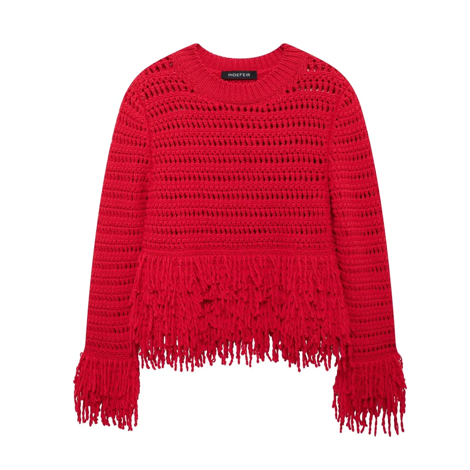 Hollow O-Neck Long Sleeve