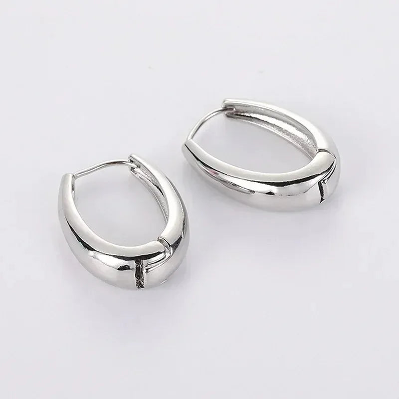 Classic Plated Metal Hoop Earrings