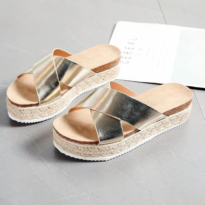 Ella Wedge Sequines Slippers
