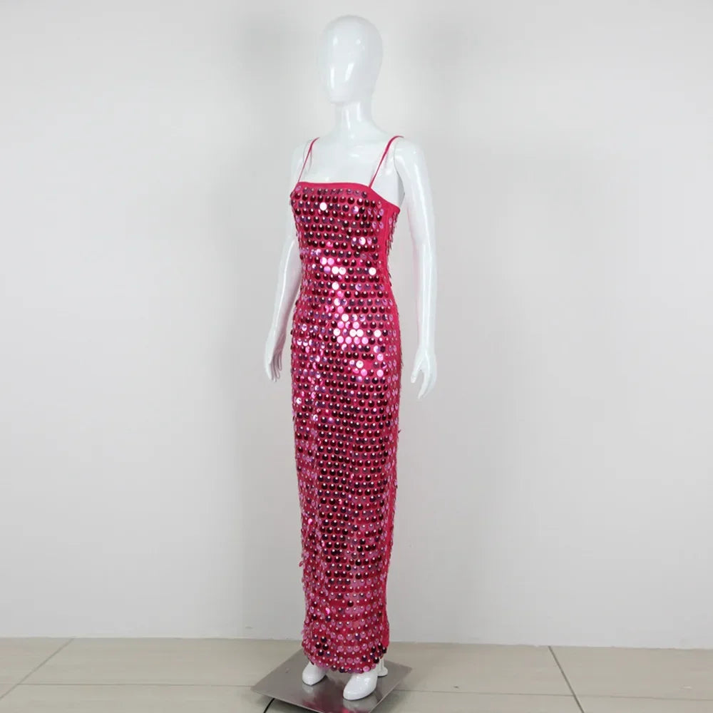 Lumina Sequined Rope Long Dress
