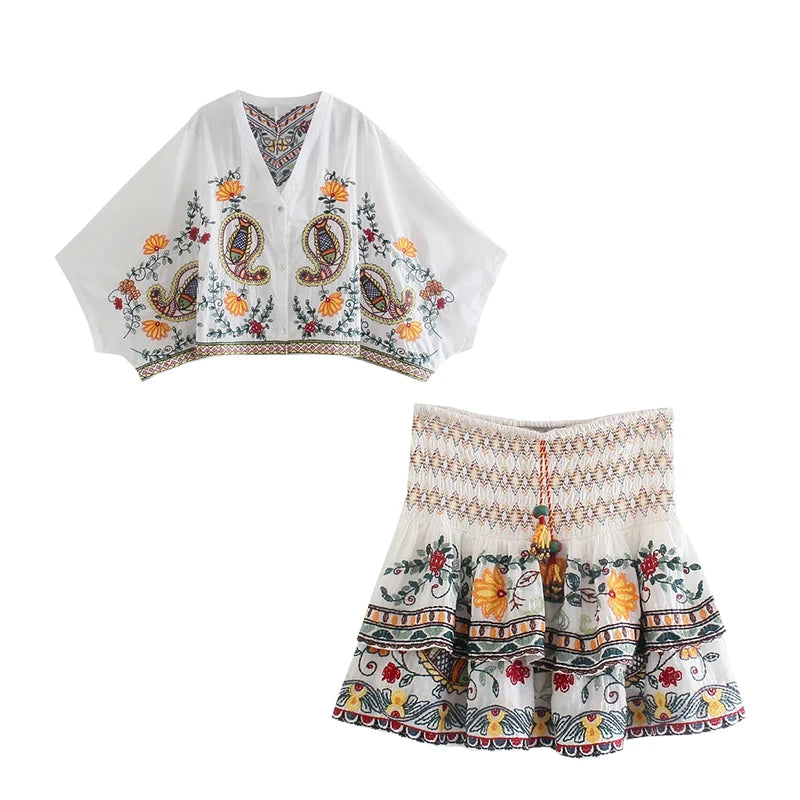 Sienna Tiered Long and Mini Skirt Set